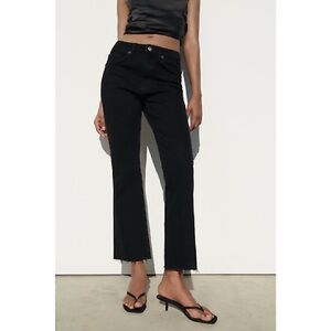 ZARA High-Rise Cropped Black Jeans